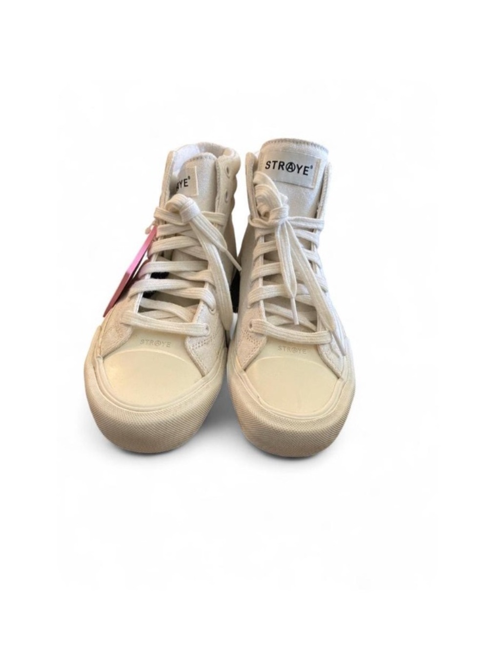 RAYE Cream High-Top Sneakers with Lace-Up Detail